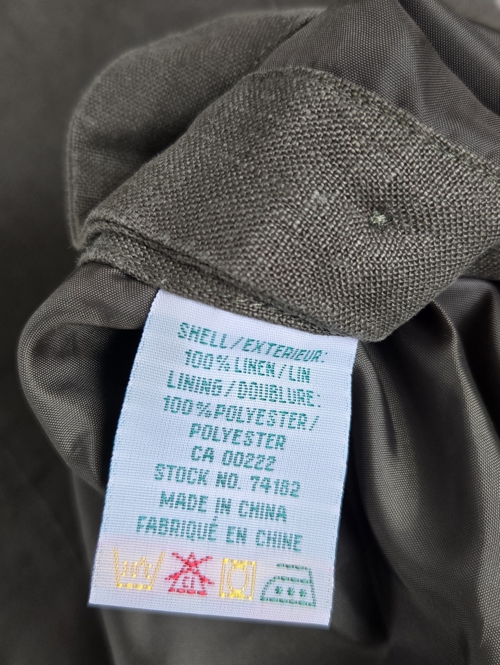 La Redoute 100% Linen Dress Olive Green Button Side Mini Shift Size 6 - Picture 8 of 8